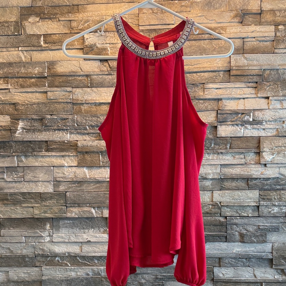 Chocolate Red Embellished Garment